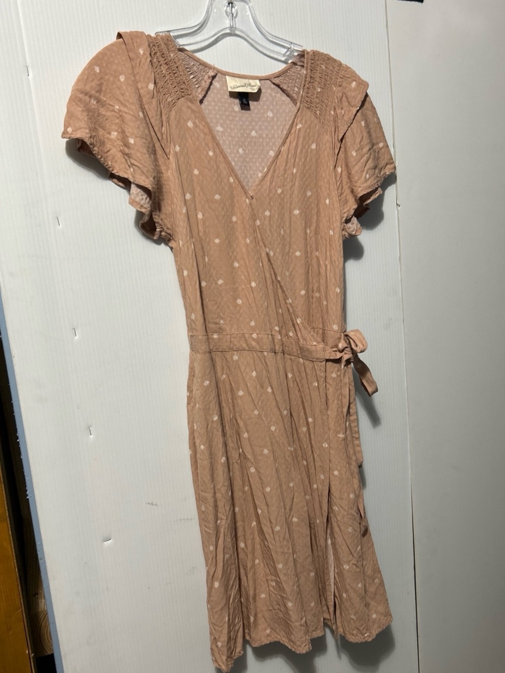 Universal Thread Dusty Rose Polka Dot Wrap Dress
